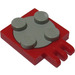 LEGO Red Turntable 2 x 2 Plate with Hinge with Light Gray Top