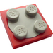 LEGO Czerwony Turntable 2 x 2 Plate with Light Gray Top