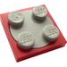 LEGO Rood Turntable 2 x 2 Plaat met Light Grijs Top