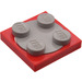 LEGO rouge Turntable 2 x 2 avec Medium Stone grise Haut (74340)