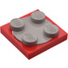 LEGO Red Turntable 2 x 2 with Medium Stone Gray Top (74340)