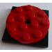 LEGO rouge Turntable 4 x 4 x 0.667 avec Noir Verrouillage Base