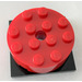 LEGO Red Turntable with Black Flat Base