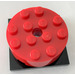 LEGO rot Turntable mit Schwarz Eben Base
