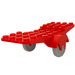 LEGO Red Vehicle Base 10 x 4 with Two Wheels Light Gray