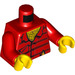 LEGO Rood Vito met Zwart Kort gekamd Haar Minifiguur Torso (973 / 76382)