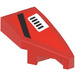 LEGO Rood Wig 1 x 2 Rechtsaf met Zwart Stripe en Wit Lucht Vent Sticker (29119)