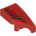 LEGO Red Wedge 1 x 2 Right with Short Black Stripes Sticker (29119)