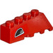 LEGO Czerwony Klin 2 x 4 Sloped Lewy z Exhaust (Lewy) Naklejka (43721)