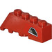 LEGO Rood Wig 2 x 4 Sloped Rechts met Exhaust (Rechts) Sticker (43720)