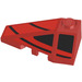 LEGO Rood Wig 2 x 4 Drievoudig Links met Zwart Strepen Sticker (43710)