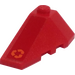 LEGO Red Wedge 2 x 4 Triple Left with Orange Recycling Logo Sticker (43710)