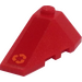 LEGO Red Wedge 2 x 4 Triple Left with Orange Recycling Logo Sticker (43710)