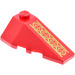 LEGO Red Wedge 2 x 4 Triple Right with Gold Pattern Sticker (43711)