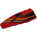 LEGO Red Wedge 2 x 6 Double Left with White/Orange Curves and Black Fade (41748)