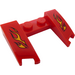 LEGO rot Keil 3 x 4 x 0.7 mit Ausgeschnitten mit Flames Aufkleber (11291)