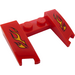 LEGO Rot Keil 3 x 4 x 0.7 mit Ausschnitt mit Flames Aufkleber (11291)