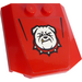 LEGO Red Wedge 4 x 4 Curved with Bulldog Head Sticker (45677)
