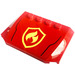 LEGO Red Wedge 4 x 6 Curved with Fire Logo Badge from 60282 Sticker (52031)