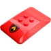 LEGO rouge Coin 4 x 6 Roof Incurvé avec Feu logo Autocollant (98281)