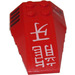 LEGO Red Wedge 6 x 4 Triple Curved with Vent and Asian Characters Sticker (43712)