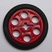 LEGO Red Wedge Belt Wheel with Tire for Wedge-Belt Wheel/Pulley