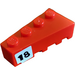 LEGO Red Wedge Brick 2 x 4 Left with 18 on White Background Sticker (41768)