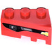 LEGO Red Wedge Brick 3 x 2 Left with Frontgrille right Sticker (6565)