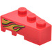 LEGO Rood Wig Steen 3 x 2 Rechtsaf met Dubbele Oranje Vlam Sticker (6564)