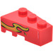 LEGO Red Wedge Brick 3 x 2 Right with Orange Flame Sticker (6564)