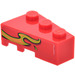 LEGO Rood Wig Steen 3 x 2 Rechtsaf met Oranje Vlam Sticker (6564)