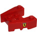 LEGO rouge Coin Brique 3 x 4 avec Ferrari logo Autocollant avec des encoches pour tenons (50373)