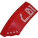LEGO Red Wedge Curved 3 x 8 x 2 Left with Stars and &#039;L.01&#039; Sticker (41750)