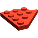 LEGO Rood Wig Plaat 4 x 4 Vleugel Links (3936)