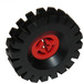 LEGO Red Wheel Hub 8 x 17.5 with Axlehole with Tire 43 x 11 (17 mm Inside Diameter)