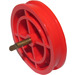 LEGO Red Wheel Old with 12 Studs and Notched Axle for Motor