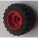 LEGO Rosso Wheel Rim Ø18 x 14 with Axle Hole with Tire 30.4 x 14 with Offset Tread Pattern and No band