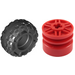 LEGO Red Wheel Rim Ø18 x 14 with Axle Hole with Tire Balloon Wide Ø37 x 18