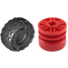 LEGO Czerwony Wheel Rim Ø18 x 14 with Axle Hole with Tire Balloon Wide Ø37 x 18