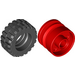 LEGO rot Rad Felge Ø18 x 14 mit Stift Loch mit Reifen 30.4 x 14 mit Offset Treten Muster und No band
