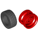 LEGO Red Wheel Rim Ø30 x 20 with No Pinholes, with Reinforced Rim with Tire Ø 49.5 x 20mm