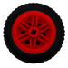 LEGO Rojo Wheel Rim Ø30 x 20 with No Pinholes, with Reinforced Rim with Tire, Low Profile, Wide Ø43.2 X 22 ZR