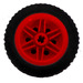 LEGO Red Wheel Rim Ø30 x 20 with No Pinholes, with Reinforced Rim with Tire, Low Profile, Wide Ø43.2 X 22 ZR