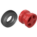 LEGO Red Wheel Rim Ø8 x 6.4 without Side Notch with Tire Ø 14mm x 4mm Smooth Old Style
