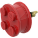 LEGO Red Wheel with Studs (With Inner Side Supports and Notched Axle)