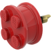 LEGO rouge Roue avec Goujons (Avec supports latéraux intérieurs et essieu cranté)