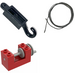 LEGO Red Winch 2 x 4 x 2 with Light Gray Drum and Black Hook