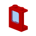 LEGO rot Fenster 1 x 2 x 2 mit Transparent Light Blau Glas