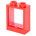 LEGO Rød Window 1 x 2 x 2 without Sill with Transparent Glass