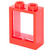 LEGO Rood Venster 1 x 2 x 2 zonder Sill met Transparant Glas
